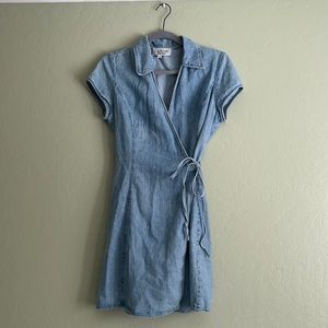 Vintage Denim Wrap Dress